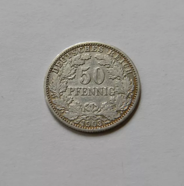 KAISERREICH: 50 Pfennig 1903 A, J. 15, sehr schön+, II., SELTEN !!!