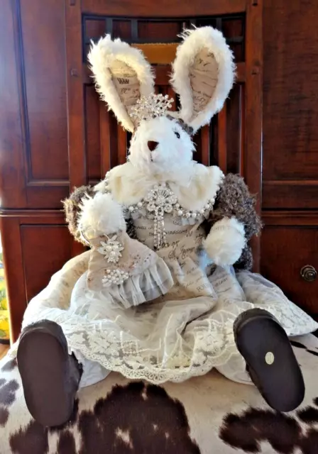 The Cottontail Collection - Elegant Large Girl Easter Bunny Sitting Down