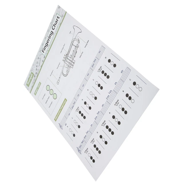 (LARGE)TRUMPET CHORD CHART Fingering Note Music Instrument Reference