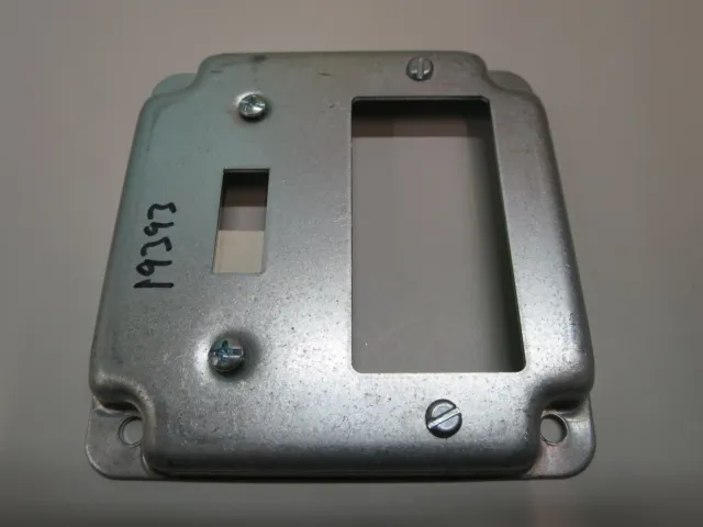 4" Steel Outlet Box Cover Single Toggle Single GFCI Steel City RS18 CC