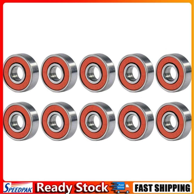 10pcs 608rs ABEC-9 Ball Bearing Scooter Deep Groove Miniature Bearings (Orange)