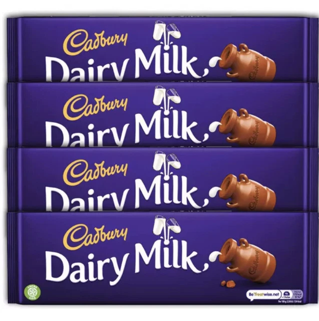 CADBURY DAIRY MILK Original Chocolate Big Bars 4 Pack of 300g *Perfect