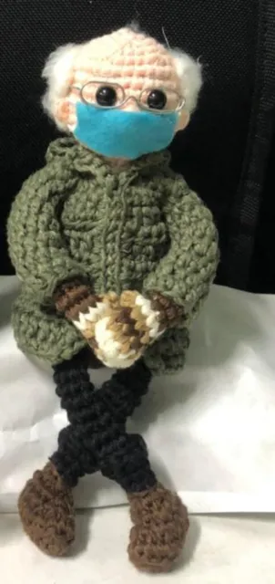 Bernie Sanders Handmade Crochet Doll Famous Meme