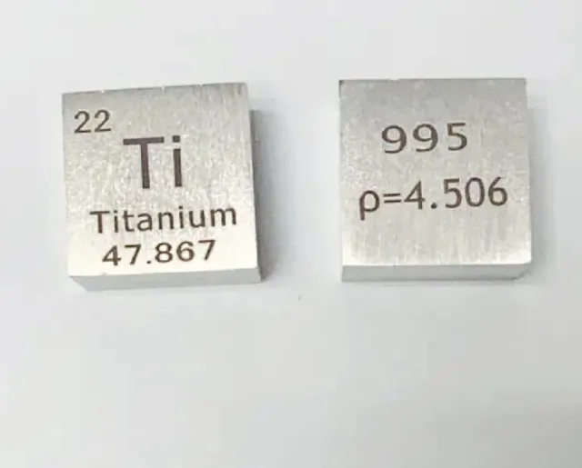 Lot Of 50- 1 inch 25.4 mm Titanium metal element cube periodic table 99.5% pure