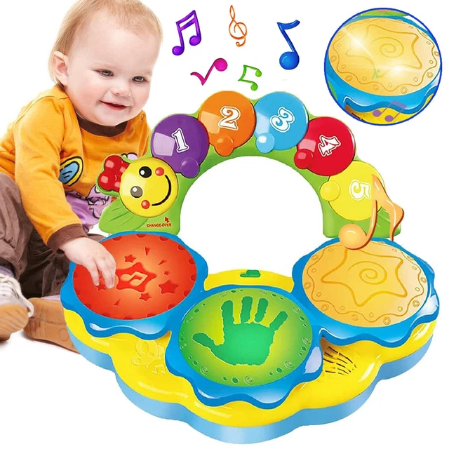 Baby Handtrommel Spielzeug Klavier Musikspielzeug LED Keyboard Motorikspielzeug