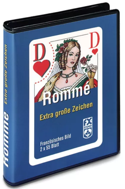2 x 55 Blatt Ravensburger Spielkarten Rommé, Bridge große Eckzeichen 27074