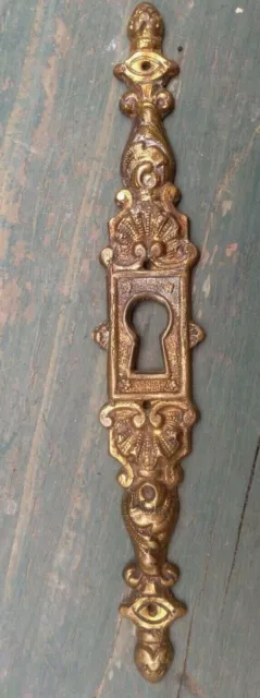 1700 Gilt Bronze Rococo Furniture Escutcheon Keyhole Scallop Mystic Eye Coquill