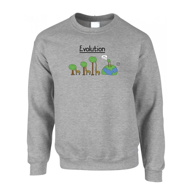 Novelty Jumper Evolution Of A Giraffe And Tree Rude Adult Parody Joke Sweatshirt