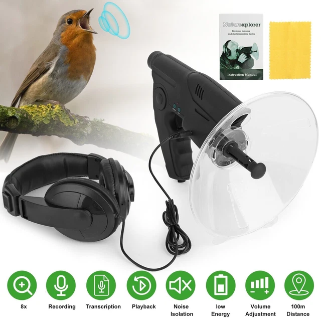 100M PARABOLIC SONIC Listening Device Microphone Amplifier 8X Bionic ...