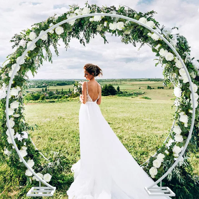 XXL Hochzeit Bogen Metall Traubogen Rund Hintergrund Blumen Ballon Ständer Deko