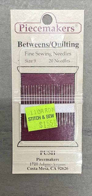 Agujas de coser finas bordadas entre piezas/retachas talla 9