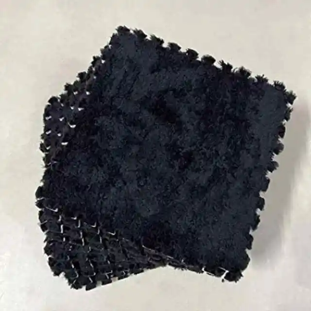 Alfombra de espuma de alfombra negra peluda entrelazada Smabee 12 piezas