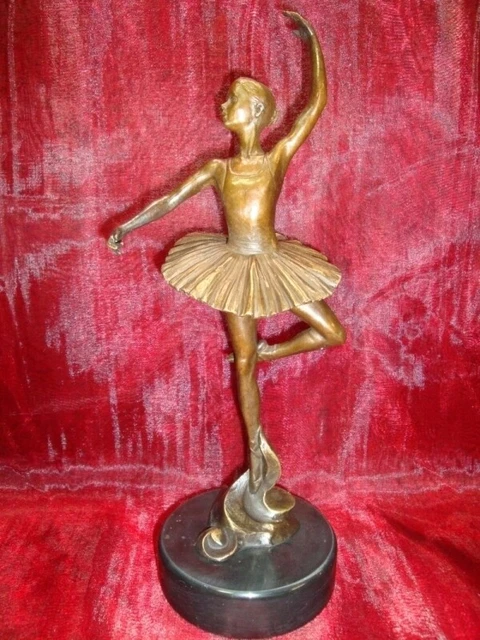 Estatua Bailarín Ópera Art Deco Estilo Art Nouveau Estilo Bronce sólido Firmado