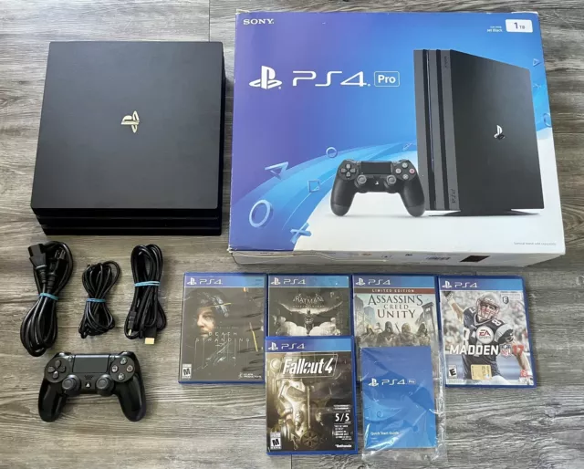 PS4 Pro 1TB (2 Controllers, 5 Games, +Accessories) for Sale in