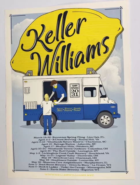 Keller Williams Spring Tour 2021 Original Silkscreen Concert Poster