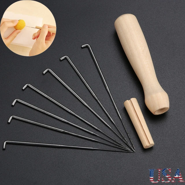 Juego de 7 agujas de fieltro NUOLUX con mango herramienta de fieltro de lana kit de arranque de fieltro