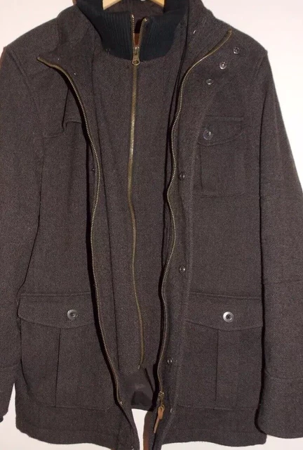 JOHN ROCHA SIZE L Wool Blend Winter Coat Debenhams Designer Pockets Zips 8.99 PicClick UK