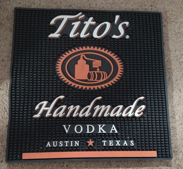 TITO’S HANDMADE VODKA Bar Counter Bar Mat Large 16” x 16” Rubber 14.99