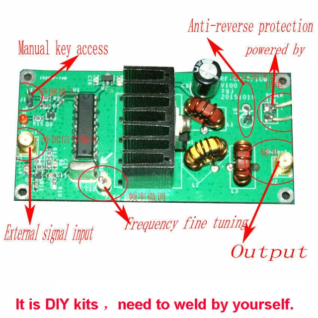 10W WIRELESS HF Power Amplifier QRP Radio Station CW Transmitter DIY