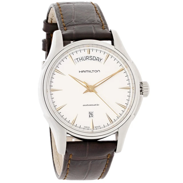 Hamilton Jazzmaster Series Mens Brown Leather Swiss Automatic Watch H32505511 Hamilton Jazzmaster Series Mens Brown Leather Swiss Automatic Watch H32505511