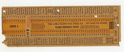 1946-48 Long Island Rail Road Co Commutation $1 Ticket Receipt C-179 NY L.I.R.R.