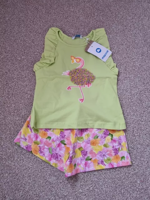 BNWT Mayoral Girls Summer Vest And Shorts Set Age 6