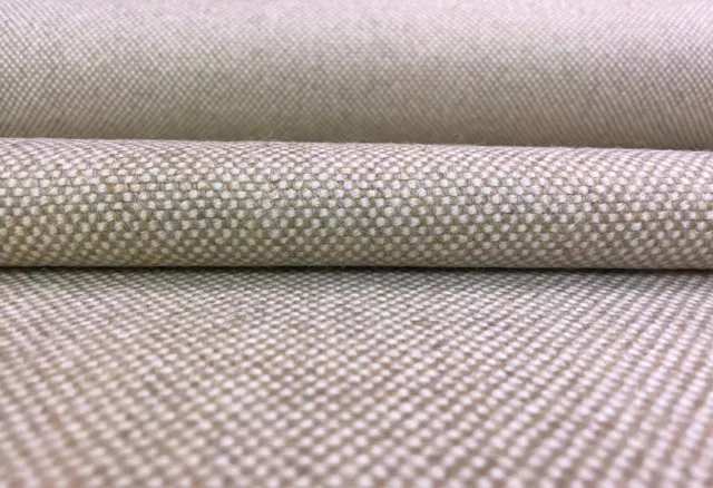 3.25 yd Maharam Firma Natural Beige and White Woven Wool Blend Upholstery Fabric