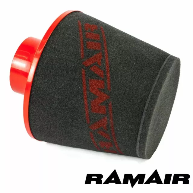 Ramair Large RED Aluminium Base Foam Air Filter Induction Intake 80Mm Od Neck