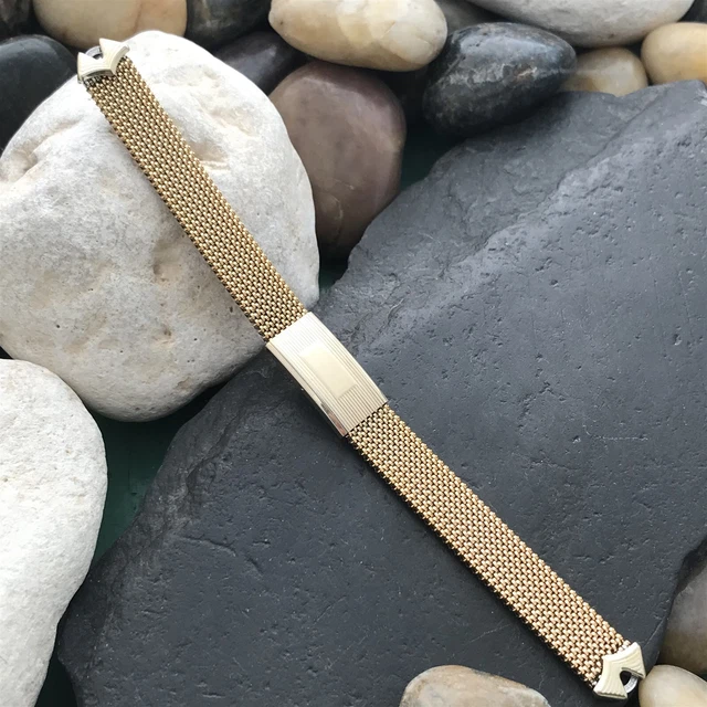 14k Gold hge Ladies Expansion Mesh Evinger USA Unused Vintage Watch Band