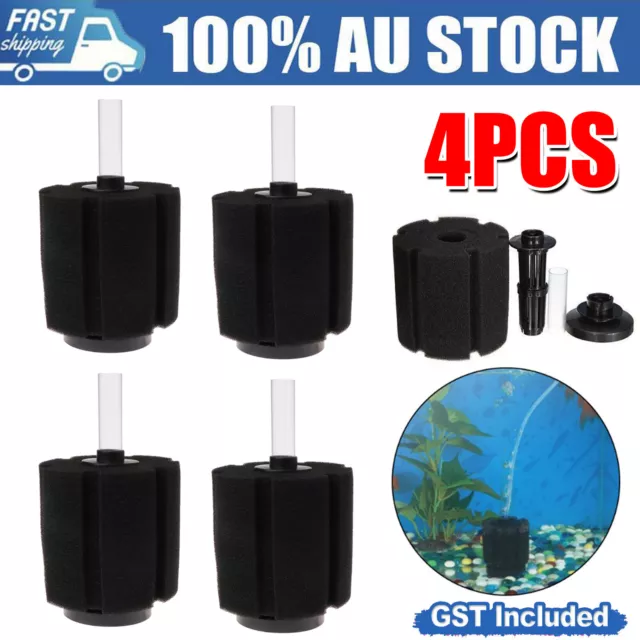 4PCS Aquarium Fish Tank Filter Biochemical Sponge Foam Oxygen Air Pump Percolate