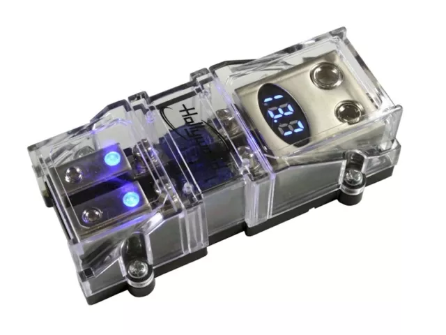Mini ANL Sicherungshalter /  Sicherungsverteiler  mit blauer Spannungsanzeige