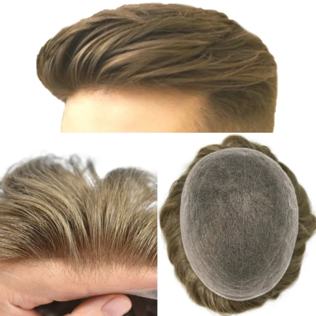 Full French Lace Hair Replacement System For Man Swiss Lace Men Toupee Hairpiece