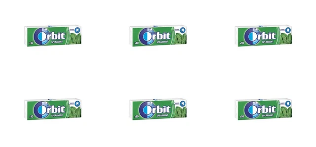 6 gomme da masticare Orbit Spearmint, 0,5 once. (14 g.)