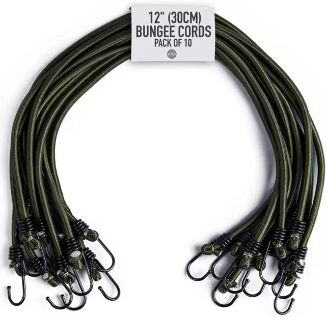 Robusto 10 Pacco Corde Elastiche Bungee Resistenti Campeggio Bivvy Bivi Conserva