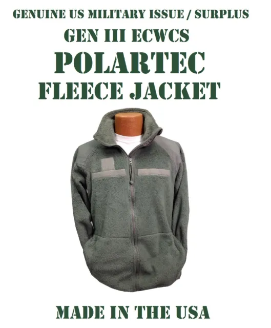 Us Military Men's Medium Ecwcs Green Gen Iii Polartec Fleece Jacket Parka Liner