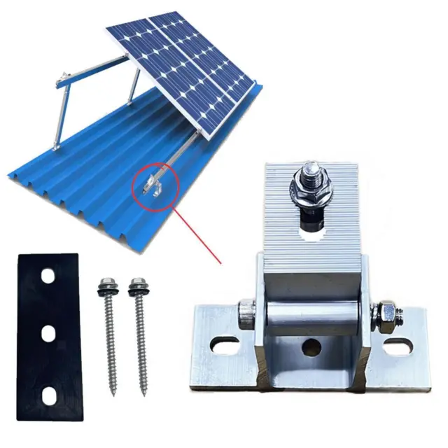 Soporte de inclinación de panel solar ajustable, soporte de montaje de techo plano para