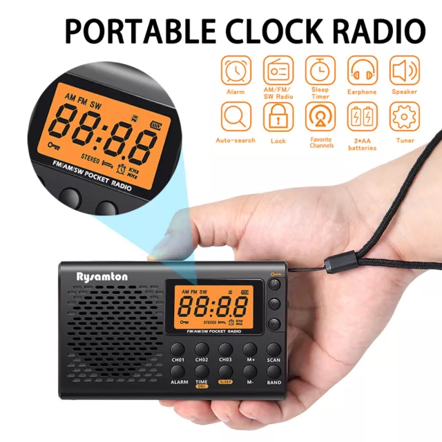 Portable FM/SW/AM MultiBand Digital Radio Stereo MP3 Player Speaker Portable LCD