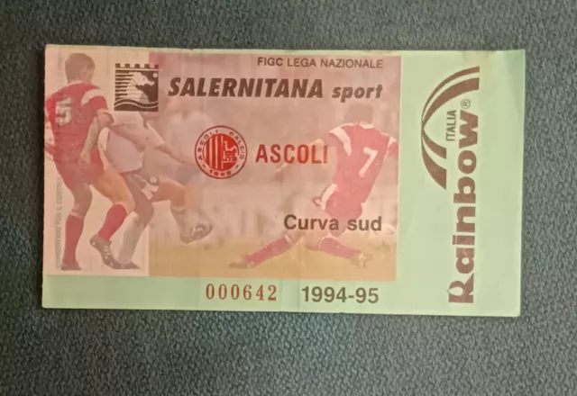 Salernitana  Ascoli Ticket Biglietto Stadio Calcio Serie B  Anno 1994-95