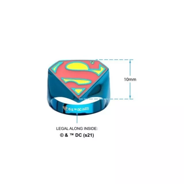 DC COMICS CLASSIC Superman Logo Blue Chrome Ring $38.99 - PicClick