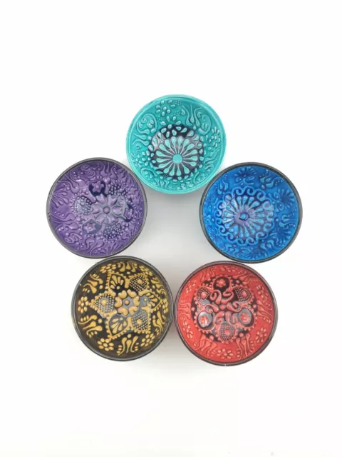 Hand Painted Ceramic Bowls(8 cm) - Handmade Turkish Pottery
