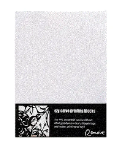 Renoir 'EZY CARVE PRINTING BLOCKS' 8X8cm PVC Block - Lino Printing