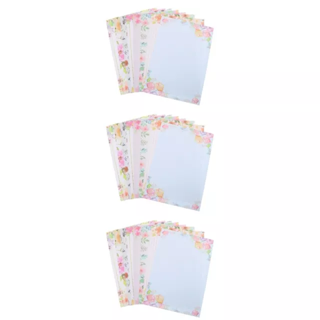 40 Pcs Paper Fresh Stationery Student Writing Floral Style Stationary