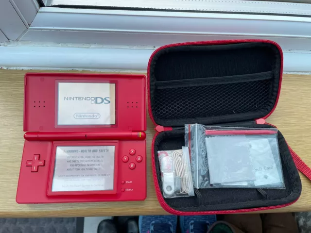 Red Nintendo DS Lite With 6 Games