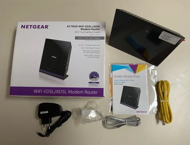 NETGEAR Modem Router AC 1600 WiFi VDSL/ADSL Model No. D6400 Dual Band Gigabit
