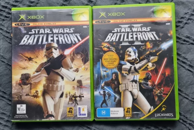 Star Wars Battlefront I & II - 1 & 2 Original XBox Complete Game Bundle