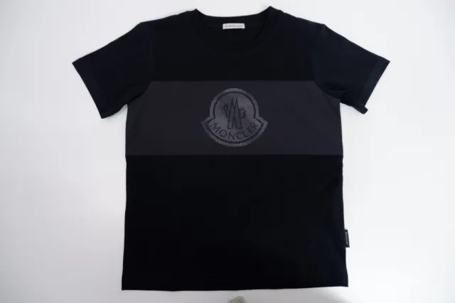 Moncler Kids Boys T Shirt Top Age 10 Yrs Black Short Sleeve Logo