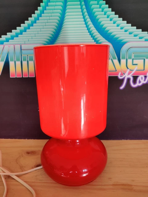 Pied de lampe opaline noire, design 60's - Acolytes Antique