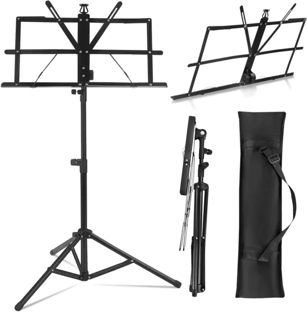 Foldable Heavy Duty Music Stand Conductor Orchestral Note Sheet Holder Tripod