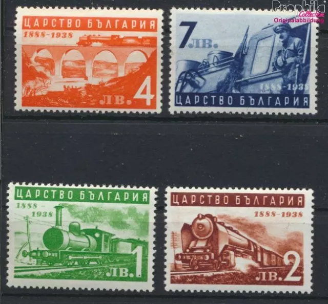 Briefmarken Bulgarien 1939 Mi 354-357  postfrisch Eisenbahn (9930144