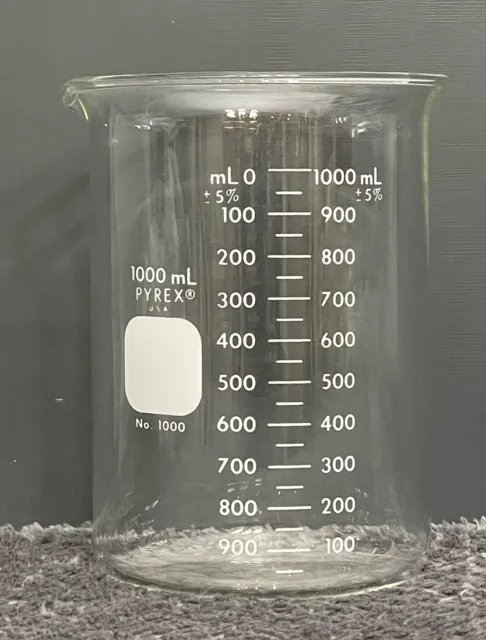 PYREX No. 1000 - Griffin Beaker, Low Form - Capacity 1,000 mL